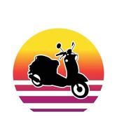 Bike Retro Sunset Design template vector