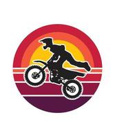 Bike Retro Sunset Design template vector