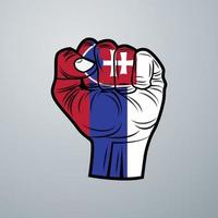 Slovakia Flag with Hand Design vector