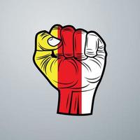 South Ossetia Flag with Hand Design vector