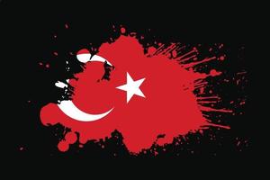 bandera de turquía con diseño de efecto grunge vector