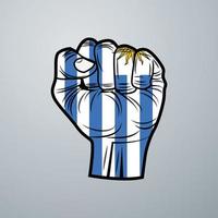 Uruguay Flag with Hand Design vector