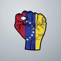 Venezuela Flag with Hand Design vector