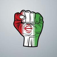 Iran Flag with Hand Design vector