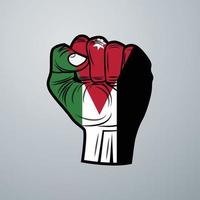 Jordan Flag with Hand Design vector