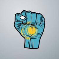 Kazakhstan Flag with Hand Design vector