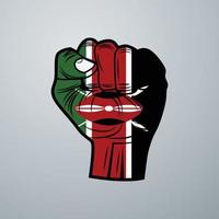 Kenya Flag with Hand Design vector