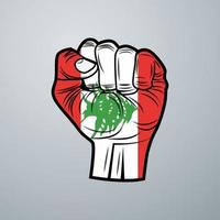 Lebanon Flag with Hand Design vector