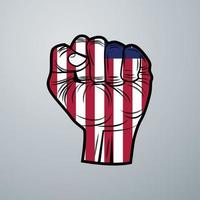 Liberia Flag with Hand Design vector