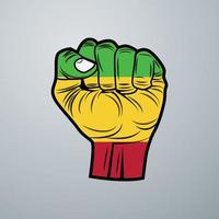 Mali Flag with Hand Design vector