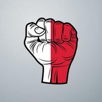 Monaco Flag with Hand Design vector