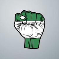 Nigeria Flag with Hand Design vector