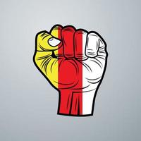 North Ossetia Flag with Hand Design vector