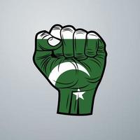 Pakistan Flag with Hand Design vector