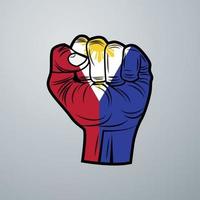 Philippines Flag with Hand Design vector