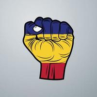 Romania Flag with Hand Design vector