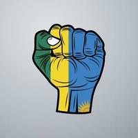 bandera de ruanda con diseño de mano vector