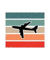 Airplane Retro Sunset Design template vector