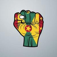 Grenada Flag with Hand Design vector