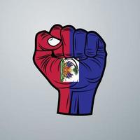 Haiti Flag with Hand Design vector