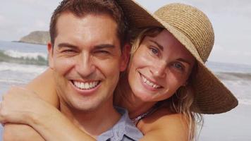 Portriat of couple at beach, Costa Rica. Shot on RED EPIC for high quality 4K, UHD, Ultra HD resolution. video