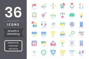 Growth Marketing icon pack for your website design, logo, app, UI. vector