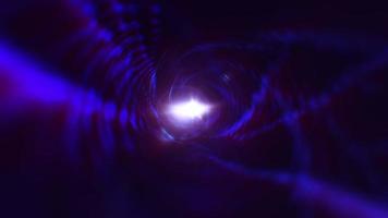 linee di volo digitali a maglia blu viola scuro nel tunnel video