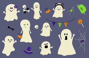 ghost icon element set for Halloween. vector illustration