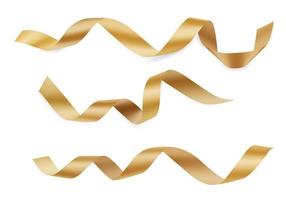 Set of shiny golden ribbons vector