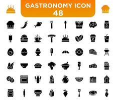 48 iconos de gastronomía establecer vector icono para su elemento de diseño