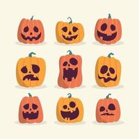 conjunto de caracteres de halloween de jack o lantern vector