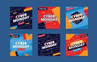 Social Media Post of Cyber Monday Online Shopping vector