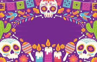 Dia De Los Muertos Colorful Doodle Background vector