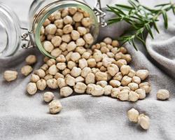 Uncooked dried chickpeas photo