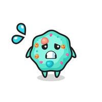 amoeba mascot character with afraid gesture vector