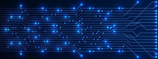 Fondo de tecnología abstracta, patrón de placa de circuito azul con luz eléctrica, microchip, línea eléctrica vector