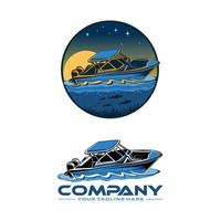 speed boat  logo logo template vector