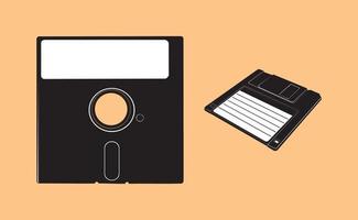 Vintage floppy disks vector illustrations