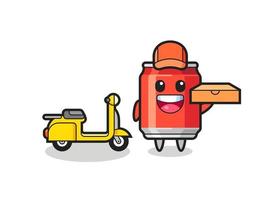 Character Illustration of drink can as a pizza deliveryman vector