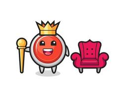 Mascot cartoon of emergency panic button as a king vector