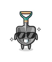 Cartoon mascot of shovel with cool gesture vector