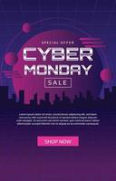 cartel de venta de cyber monday vector