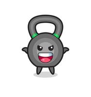 the illustration of cute kettlebell doing scare gesture vector