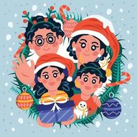Family Christmas Background vector
