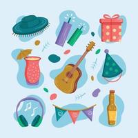 Set of Colorful Party Icons vector