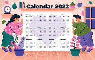 fondo de calendario de hombre y mujer vector