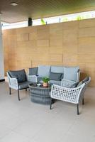 outdoor patio chair and table photo