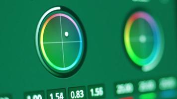 Color grading control edit on monitor. Showing adjust color. video