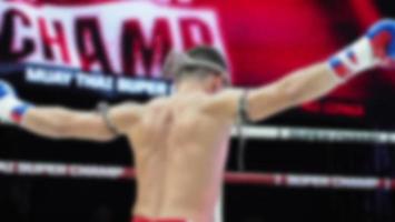 Thai Kick boxing. Blurred images of Muay Thai. Martial Art Kickboxing. photo