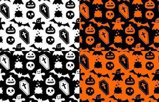 Seamless repeating pattern with Halloween symbols. silhouettes vector